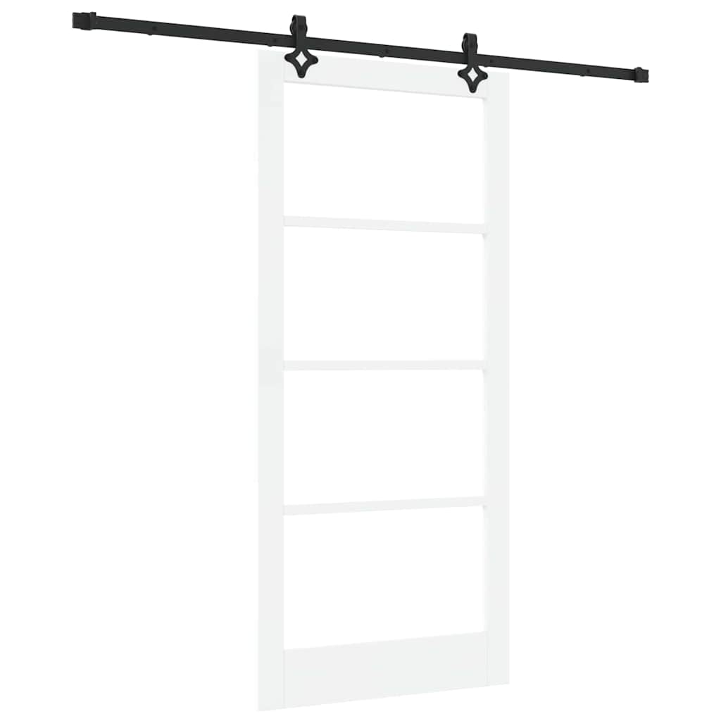 Skyvedør Hvit 93 x 202 cm Massivt furutre og glass