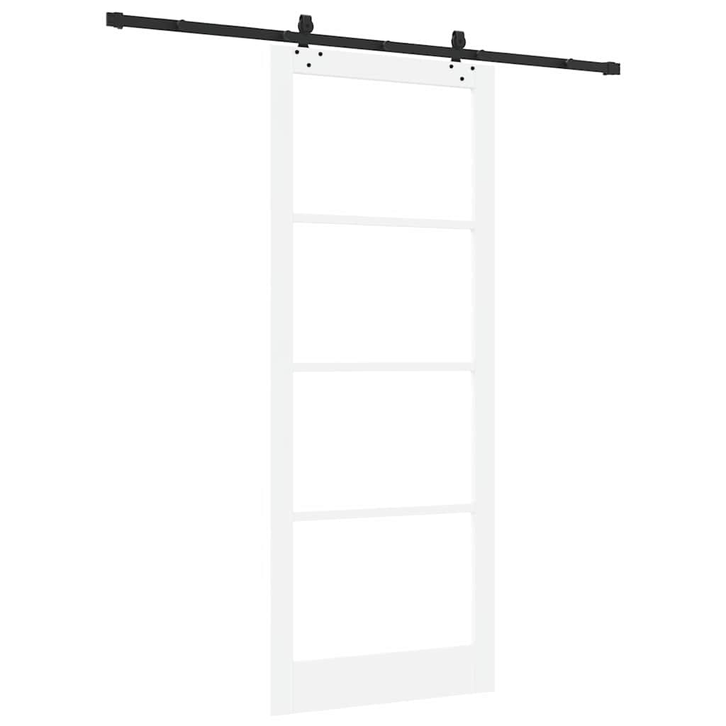 Skyvedør Hvit 93 x 232 cm Massivt furutre og glass