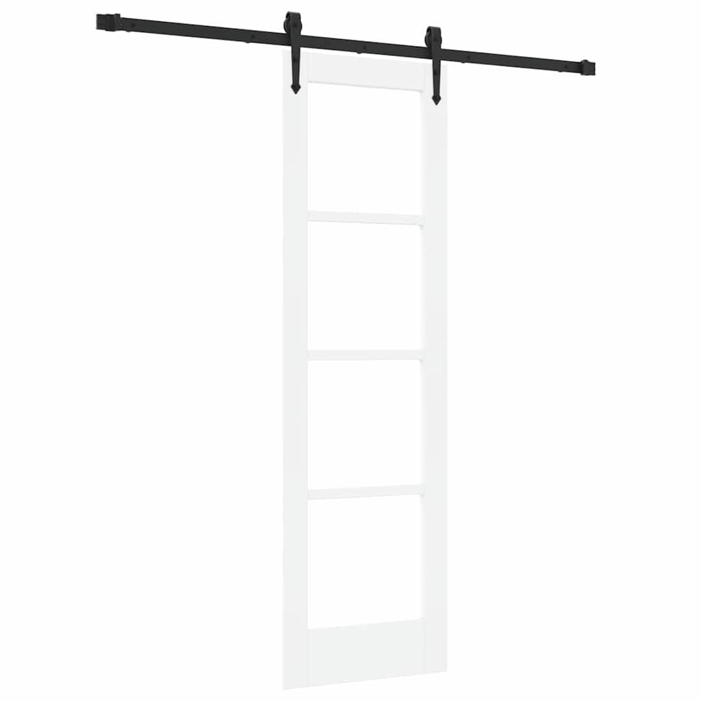 Skyvedør Hvit 61 x 198,5 cm Massivt furutre og glass