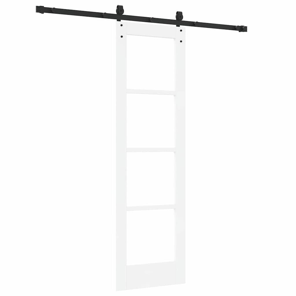 Skyvedør Hvit 61 x 198,5 cm Massivt furutre og glass