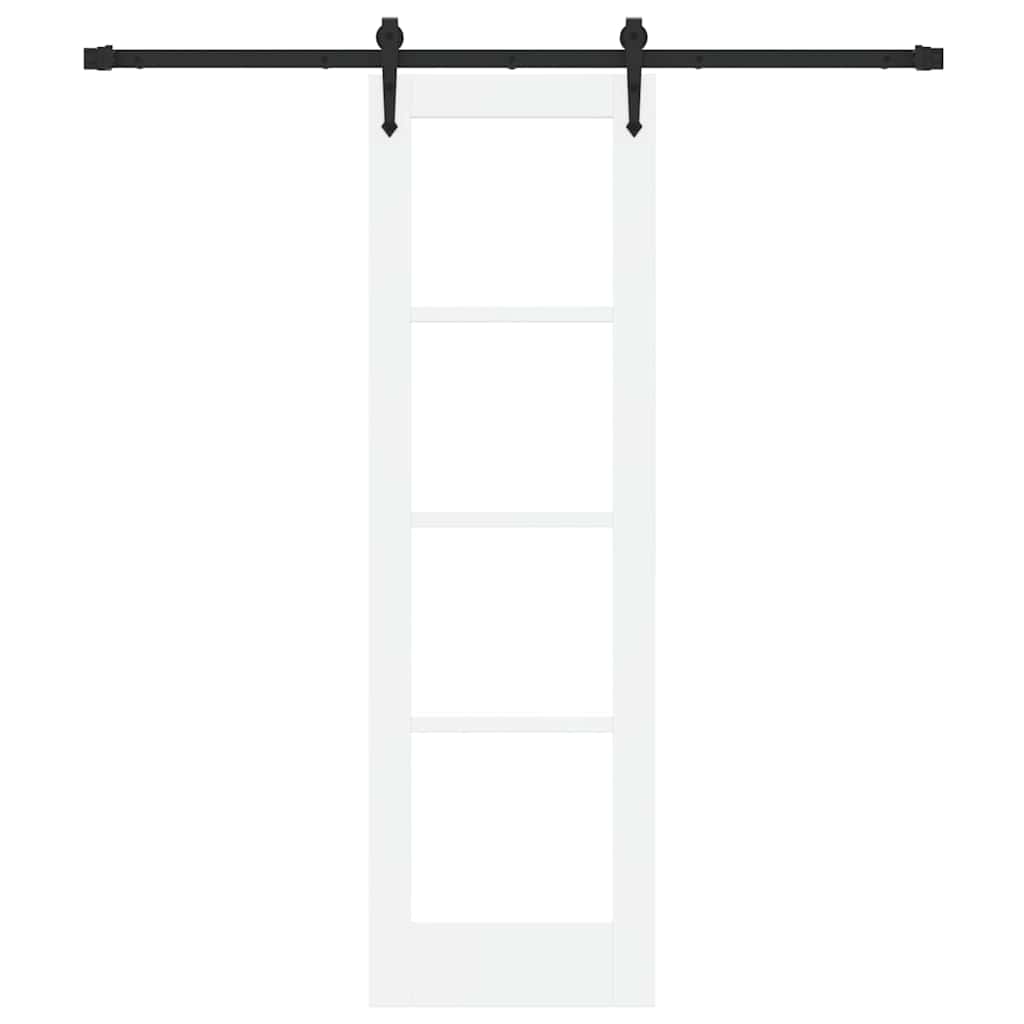 Skyvedør Hvit 61 x 198,5 cm Massivt furutre og glass