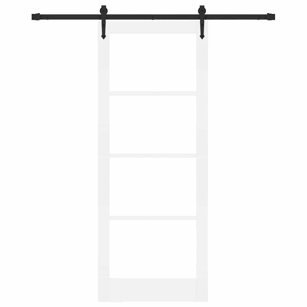 Skyvedør Hvit 83 x 211 cm Massivt furutre og glass