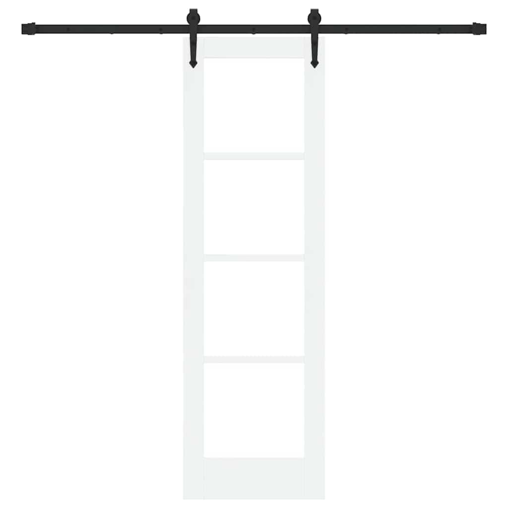 Skyvedør Hvit og svart 61 x 198,5 cm Massivt furutre og glass