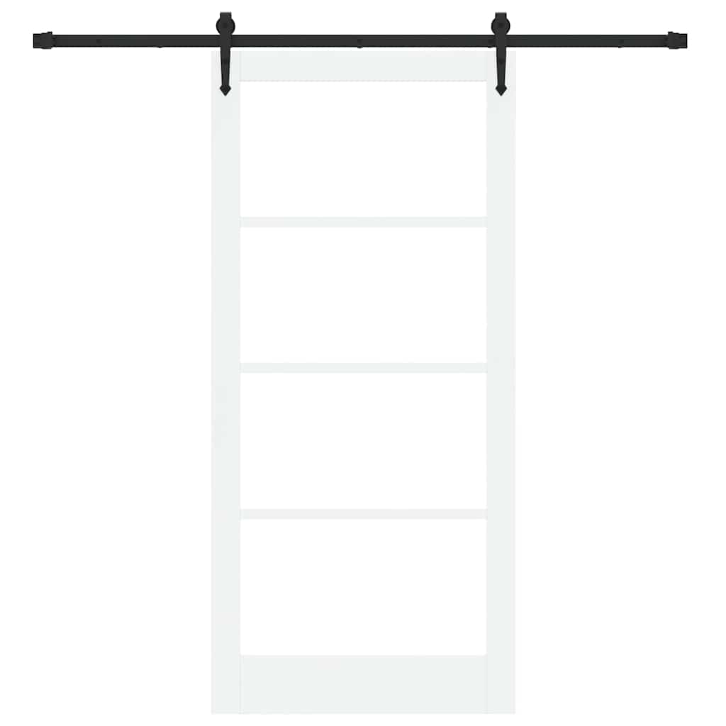 Skyvedør Hvit og svart 93 x 202 cm Massivt furutre og glass