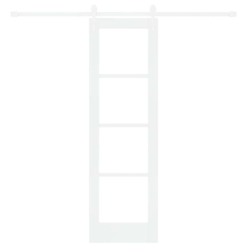 Skyvedør Hvit 61 x 198,5 cm Massivt furutre og glass