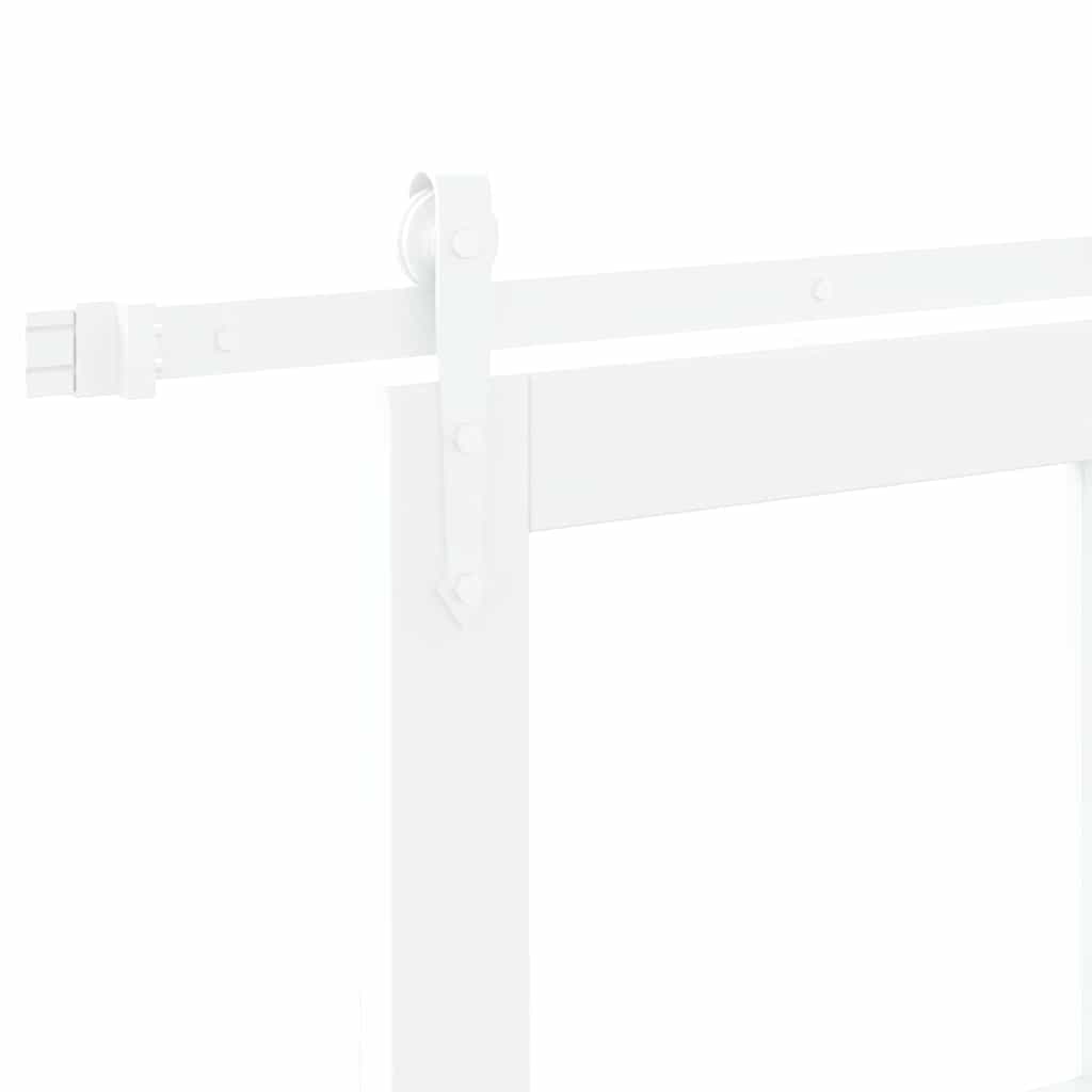 Skyvedør 83 x 202 cm Massivt furutre og glass Hvit