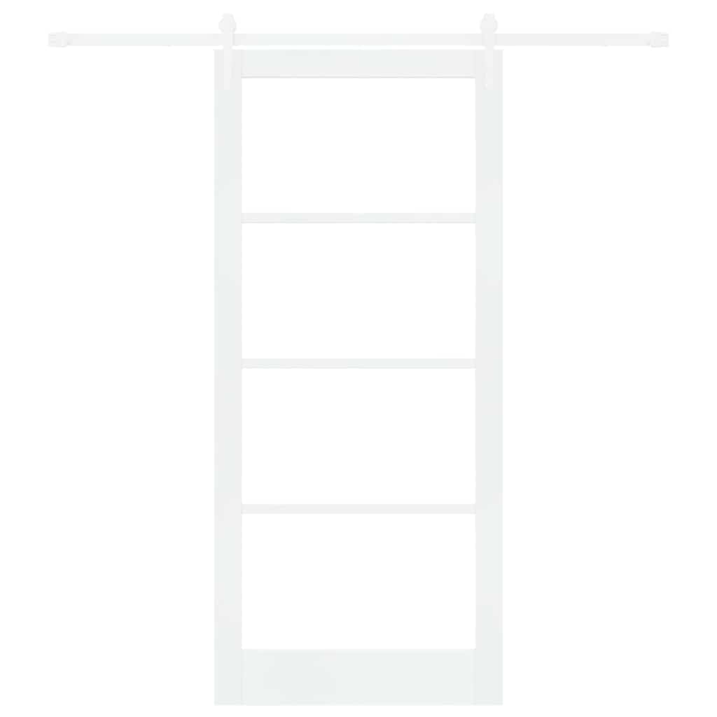 Skyvedør Hvit 93 x 211 cm Massivt furutre og glass