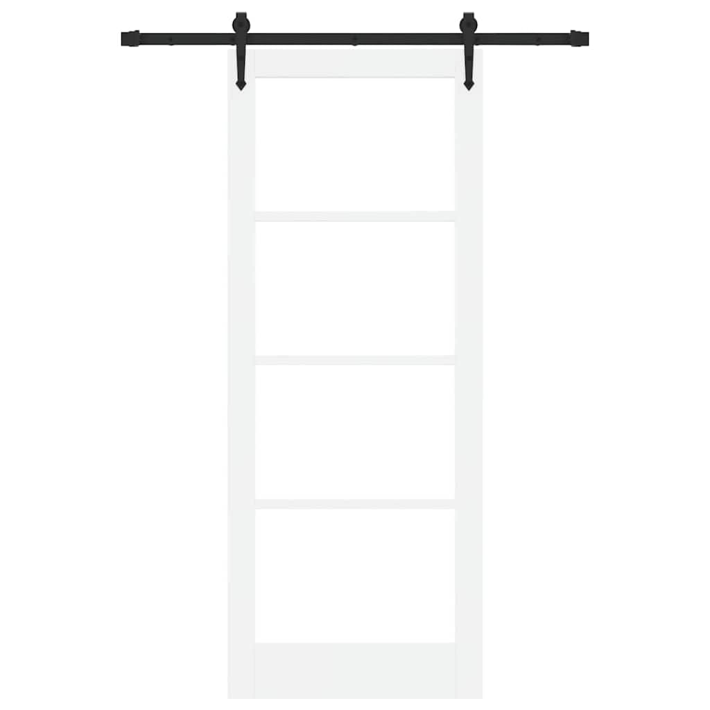 Skyvedør ORKDAL Hvit 83 x 211 cm Massivt furutre og glass