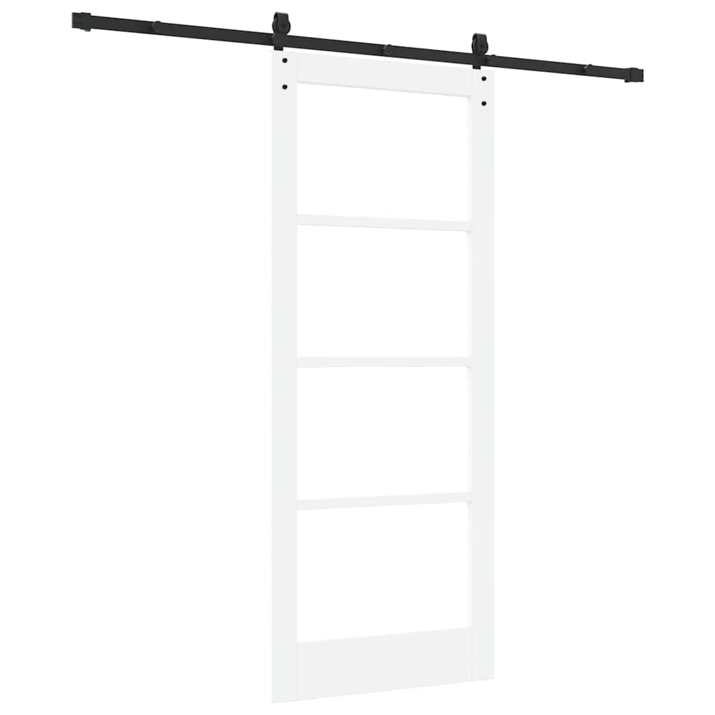 Skyvedør ORKDAL Hvit 83 x 202 cm Massivt furutre og glass