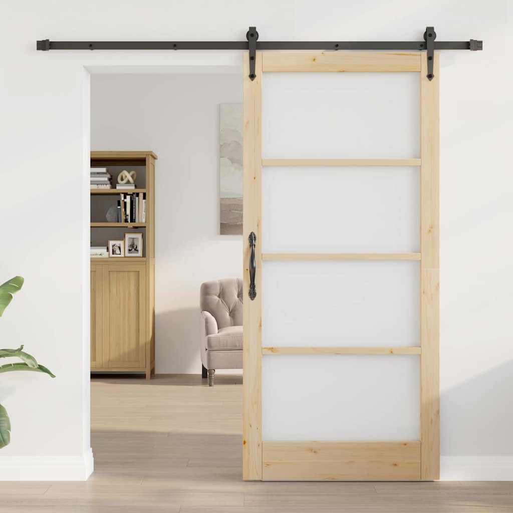 Skyvedør ORKDAL Naturlig 93 x 202 cm Massivt furutre og glass
