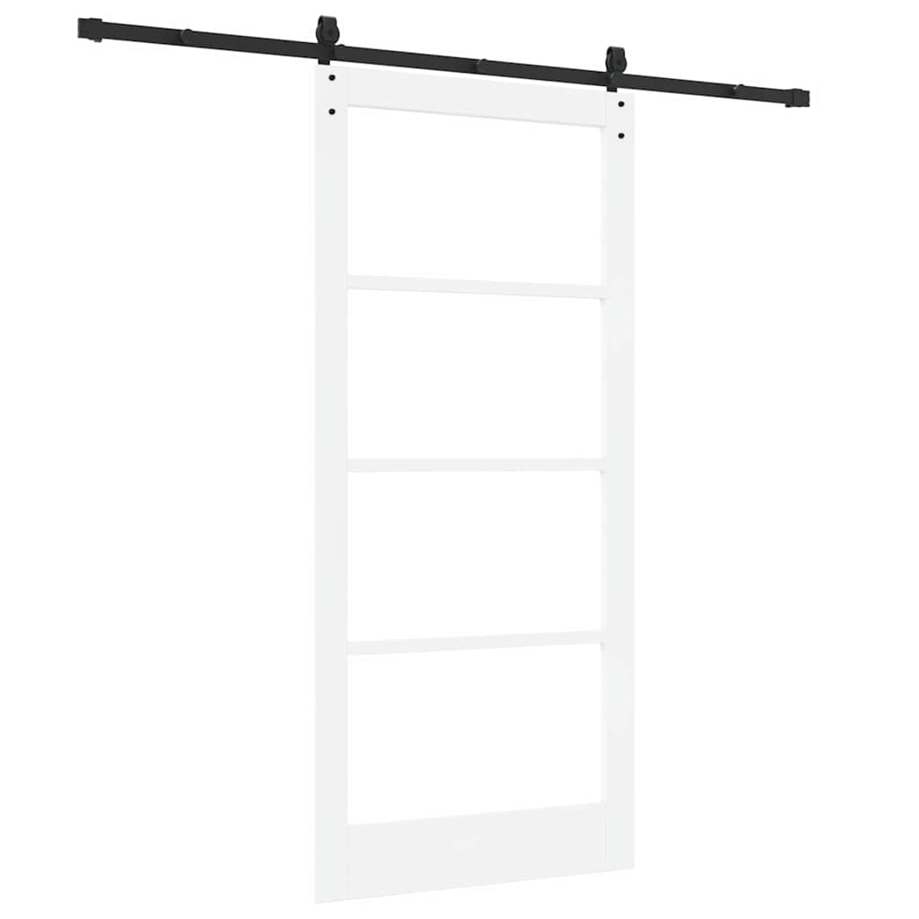 Skyvedør ORKDAL Hvit 93 x 202 cm Massivt furutre og glass