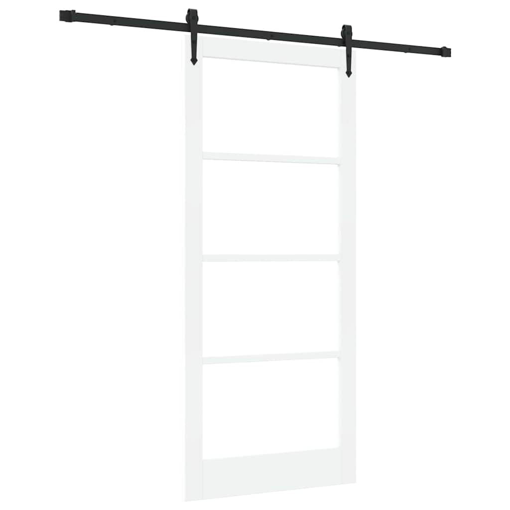 Skyvedør ORKDAL Hvit 93 x 211 cm Massivt furutre og glass