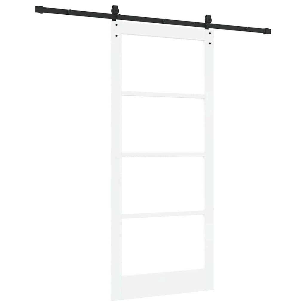 Skyvedør ORKDAL Hvit 93 x 211 cm Massivt furutre og glass