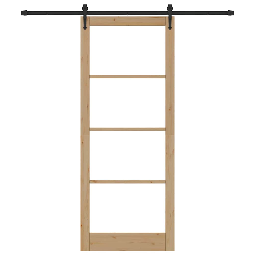 Skyvedør ORKDAL Naturlig 93 x 232 cm Massivt furutre og glass