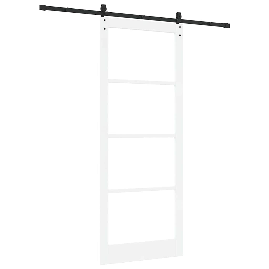 Skyvedør ORKDAL Hvit 93 x 232 cm Massivt furutre og glass