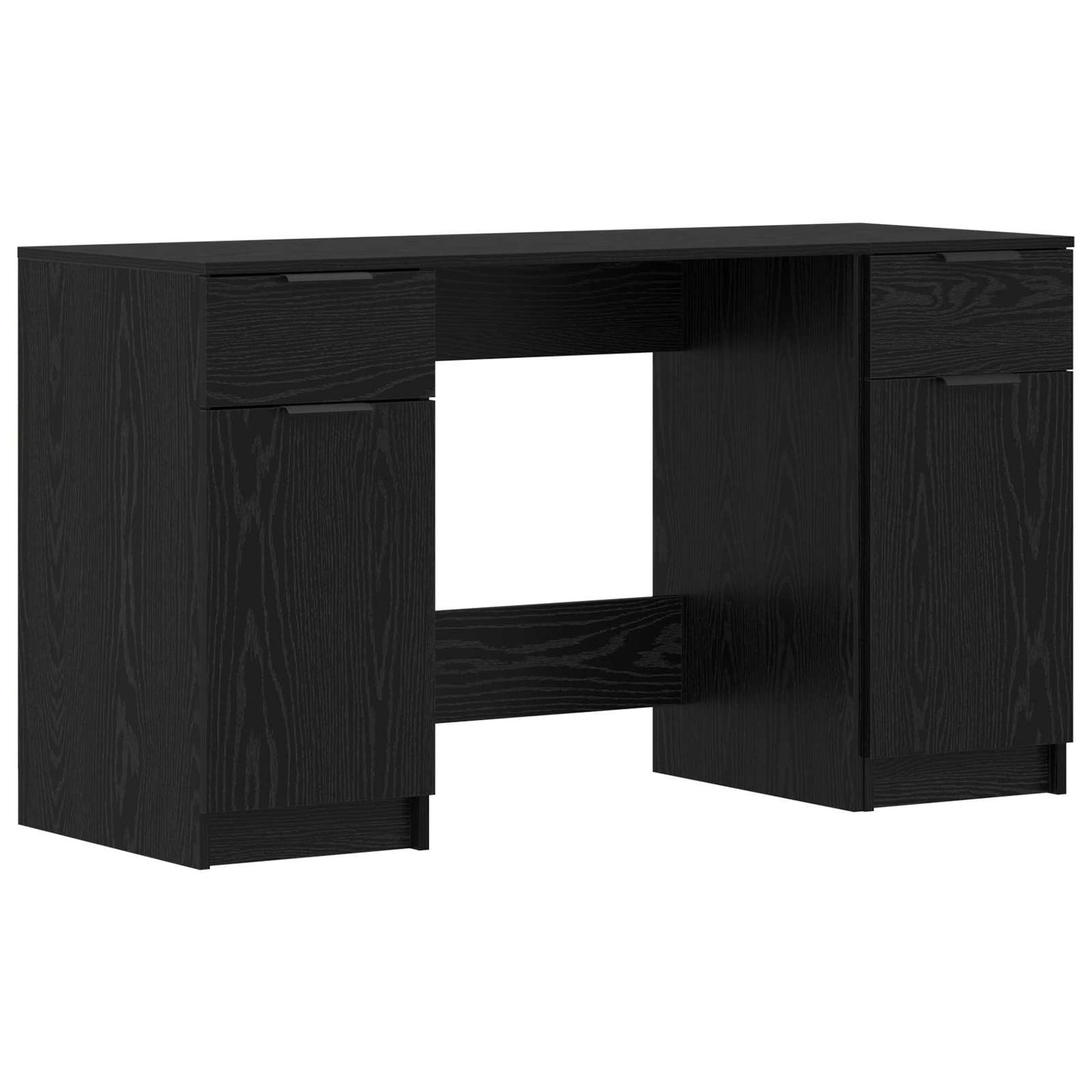Skrivebord med skuff Svart Eik 133 x 50 x 75 cm Konstruert tre