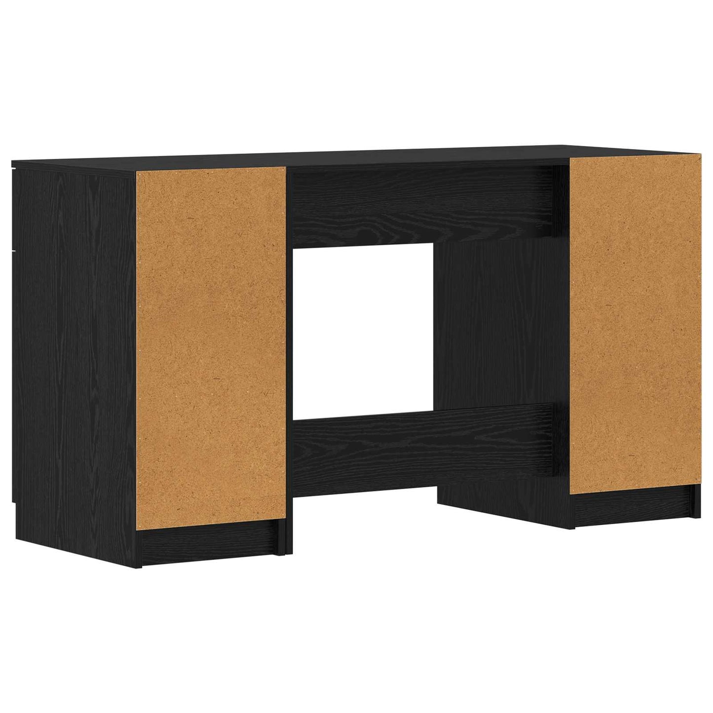 Skrivebord med skuff Svart Eik 133 x 50 x 75 cm Konstruert tre