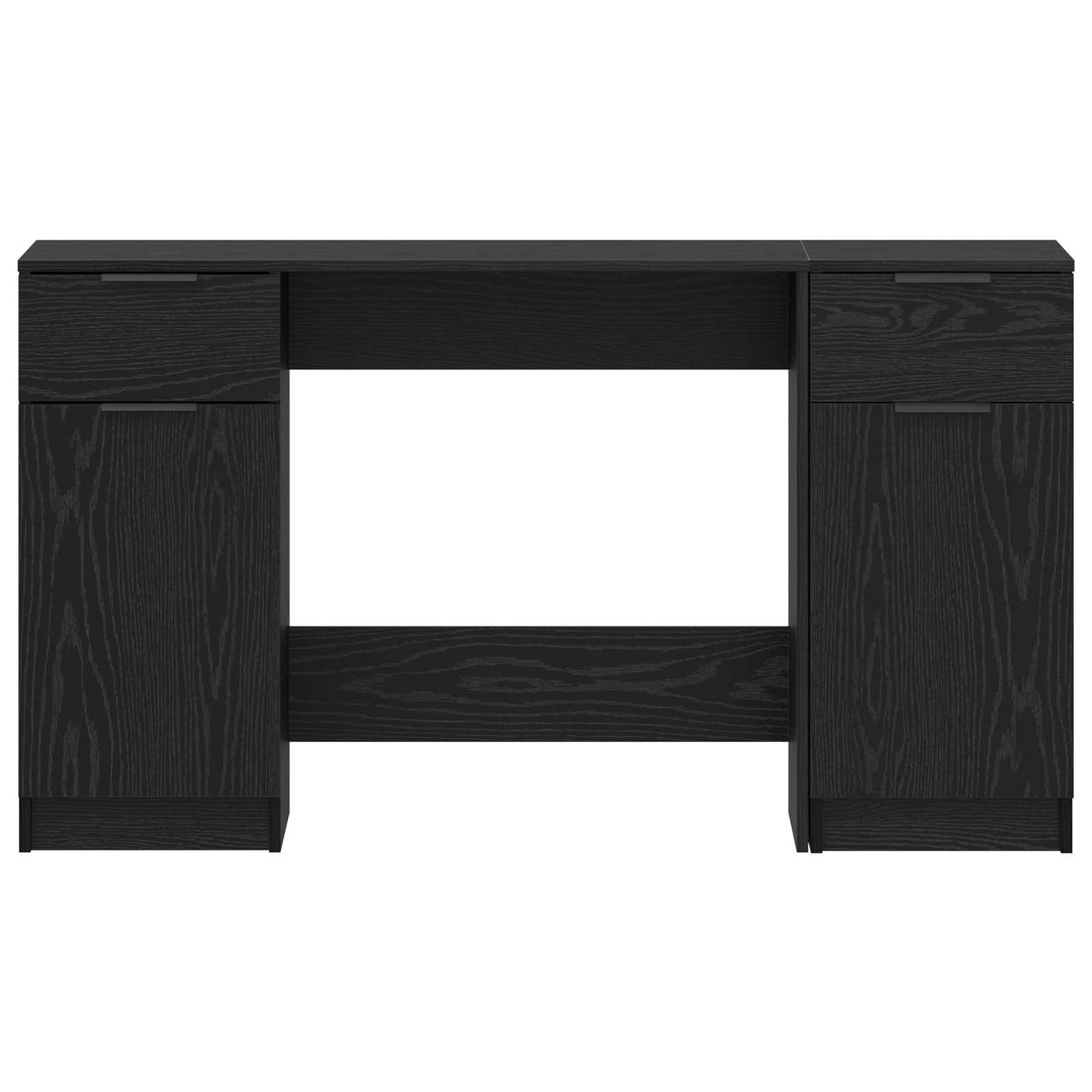 Skrivebord med skuff Svart Eik 133 x 50 x 75 cm Konstruert tre