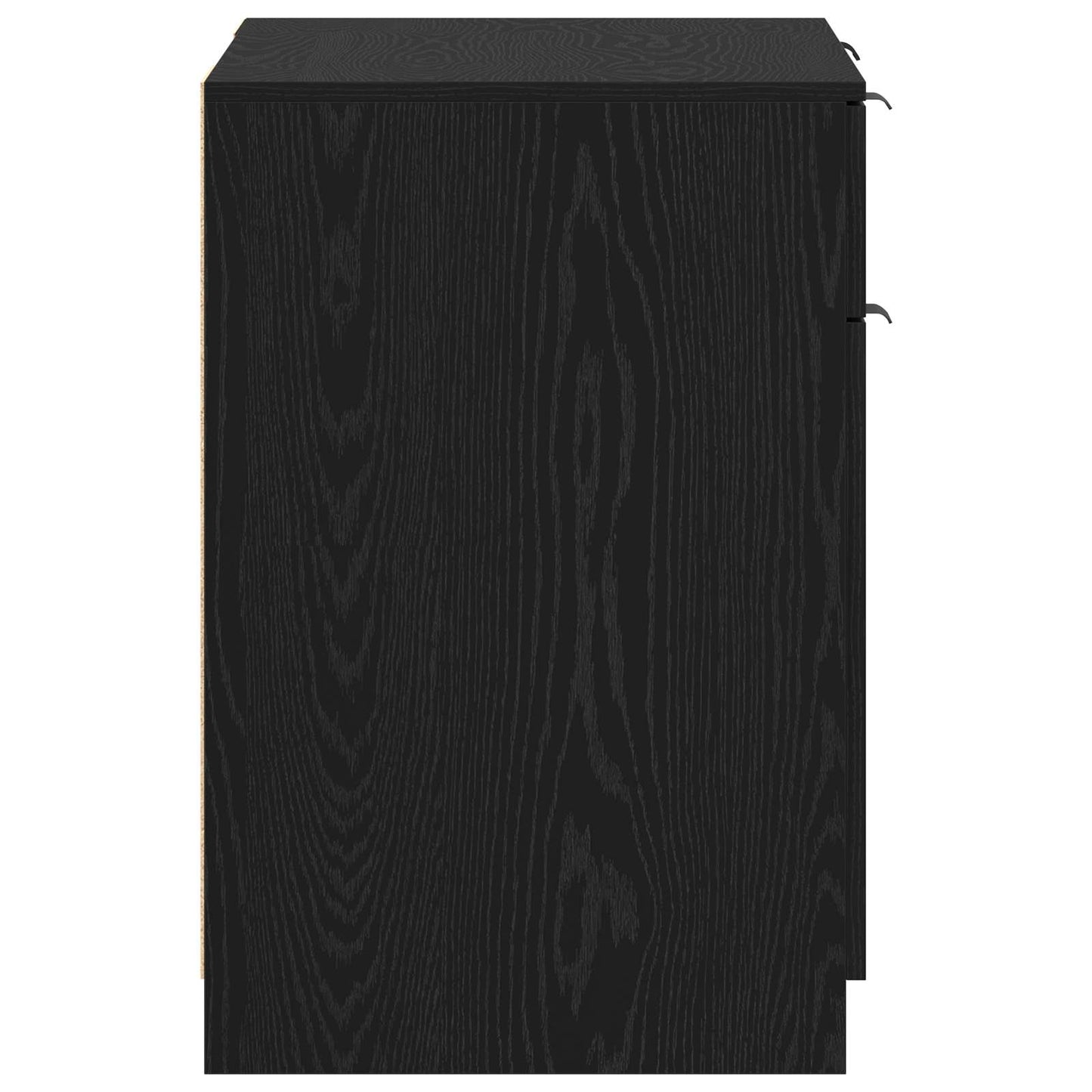 Skrivebord med skuff Svart Eik 133 x 50 x 75 cm Konstruert tre