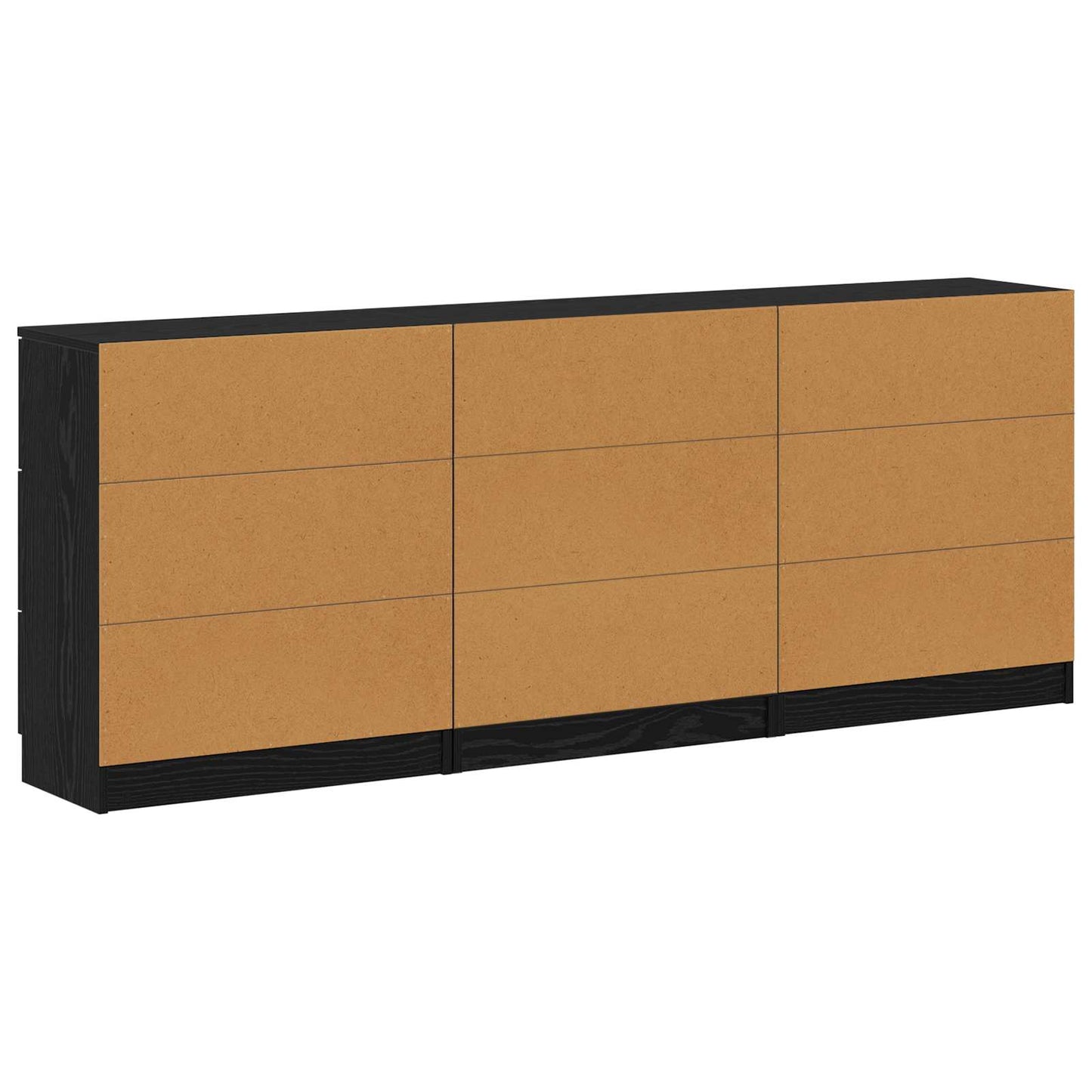 Serviesskap 3 pcs Svart Eik 181 x 30 x 70 cm Konstruert tre