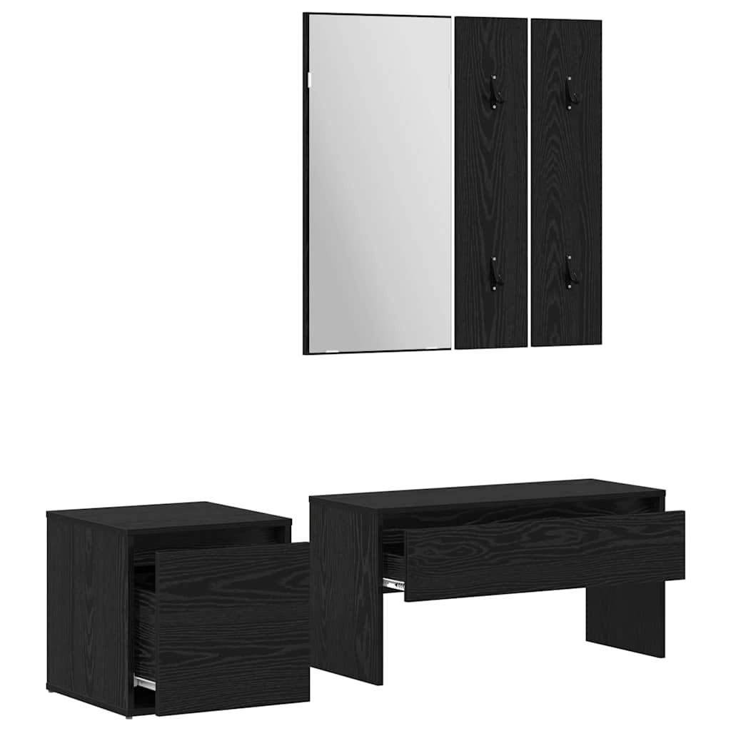 Gangmøbelsett 3 pcs Svart eik 80 x 31 x 40 cm Konstruert tre