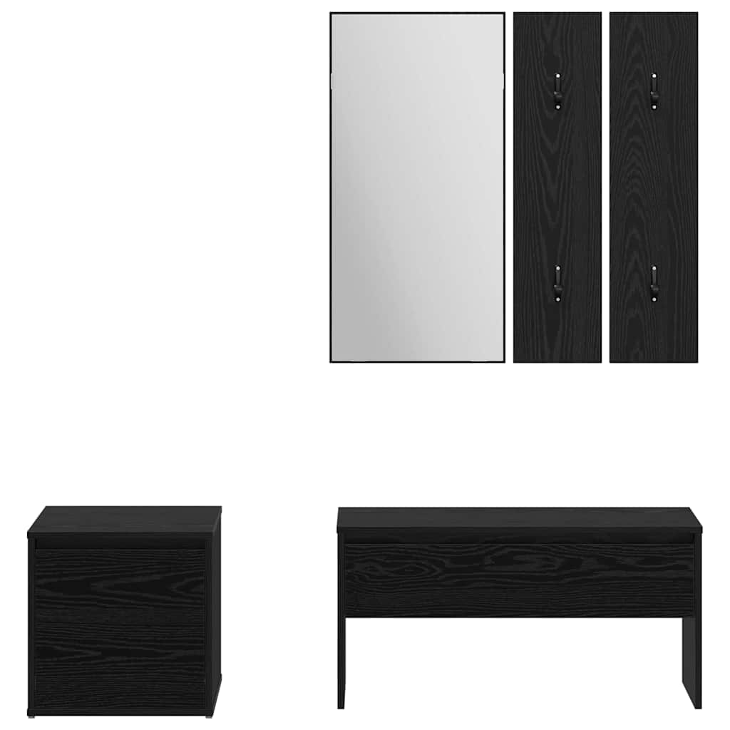 Gangmøbelsett 3 pcs Svart eik 80 x 31 x 40 cm Konstruert tre