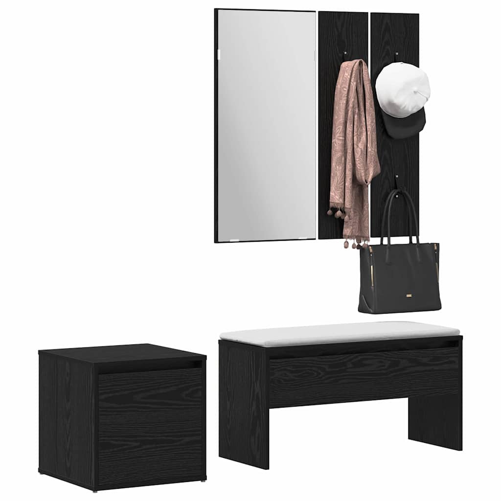 Gangmøbelsett 3 pcs Svart eik 80 x 31 x 40 cm Konstruert tre