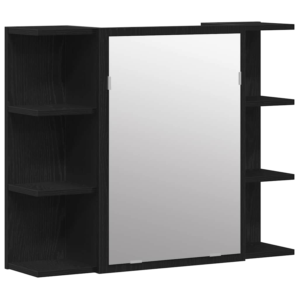 Baderomsinnredningssett med dør 3 pcs Svart 30 x 30 x 179,5 cm