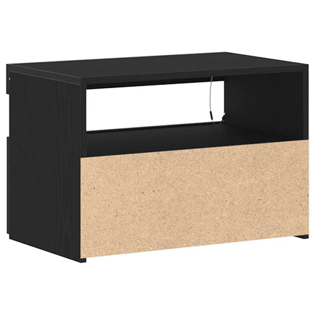 Nattbordskap Svart Eik 60 x 35 x 40 cm Konstruert tre vidaXL