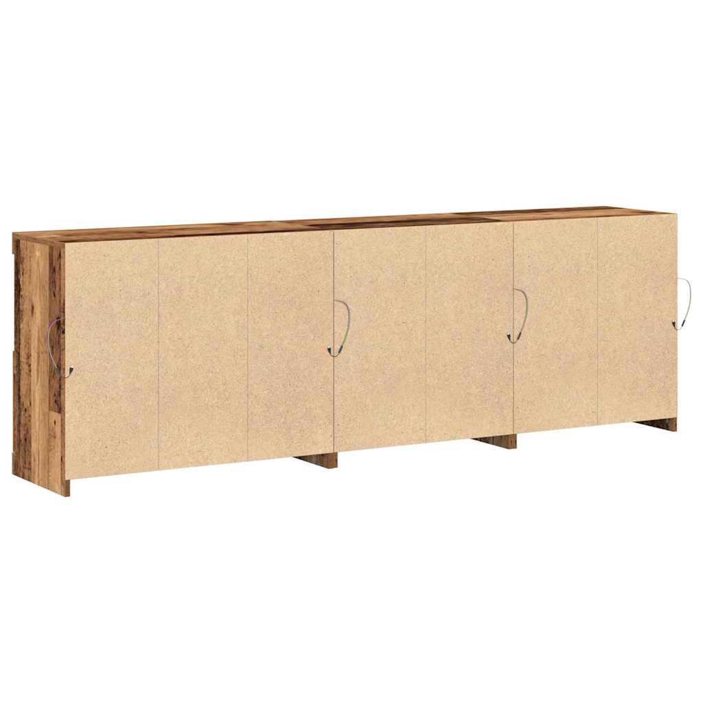 LED sideboard Gammelt tre 202 x 37 x 67 cm Konstruert tre