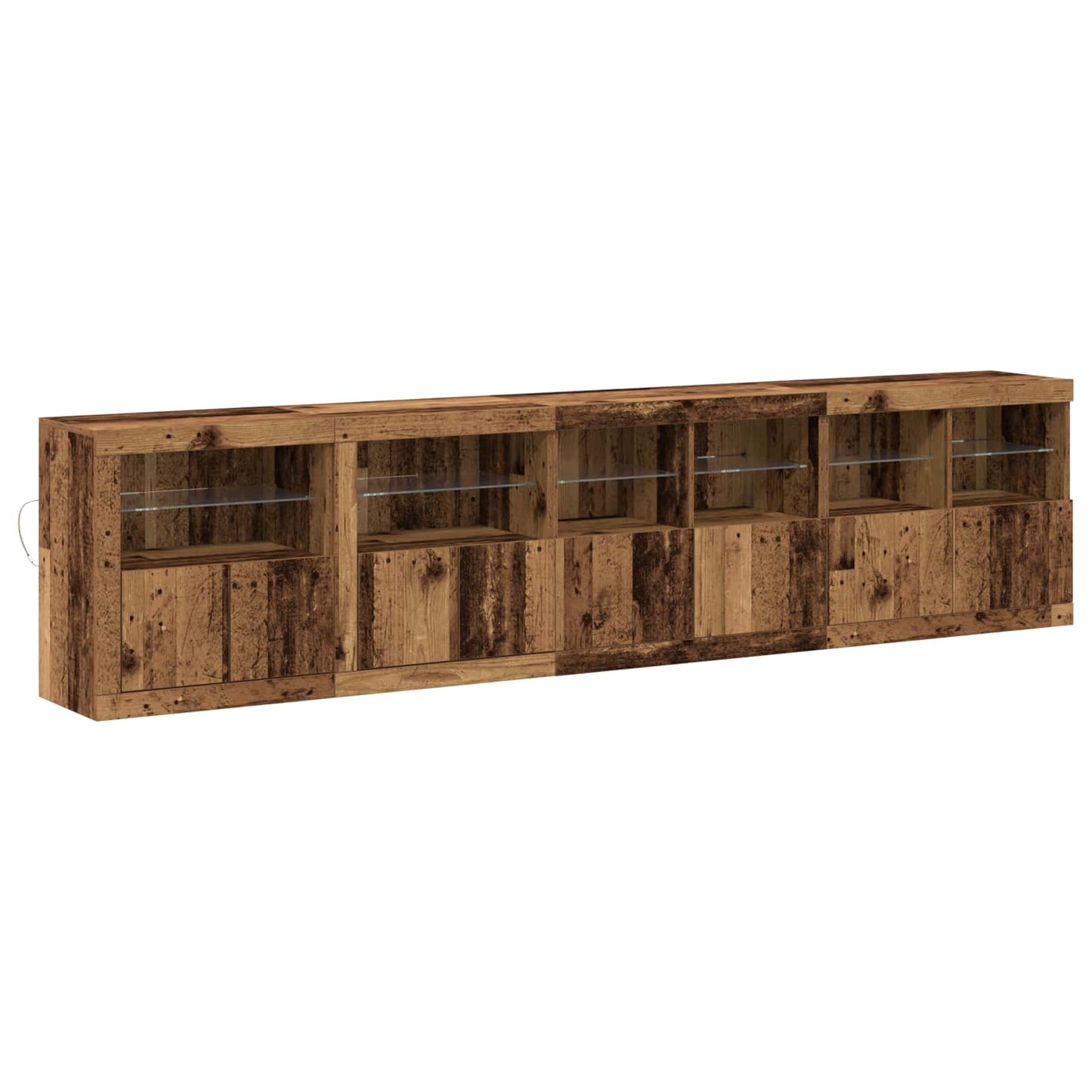 LED sideboard Gammelt tre 283 x 37 x 67 cm Konstruert tre
