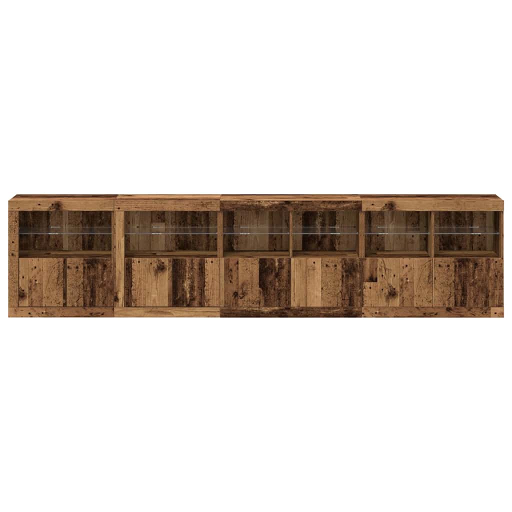 LED sideboard Gammelt tre 283 x 37 x 67 cm Konstruert tre