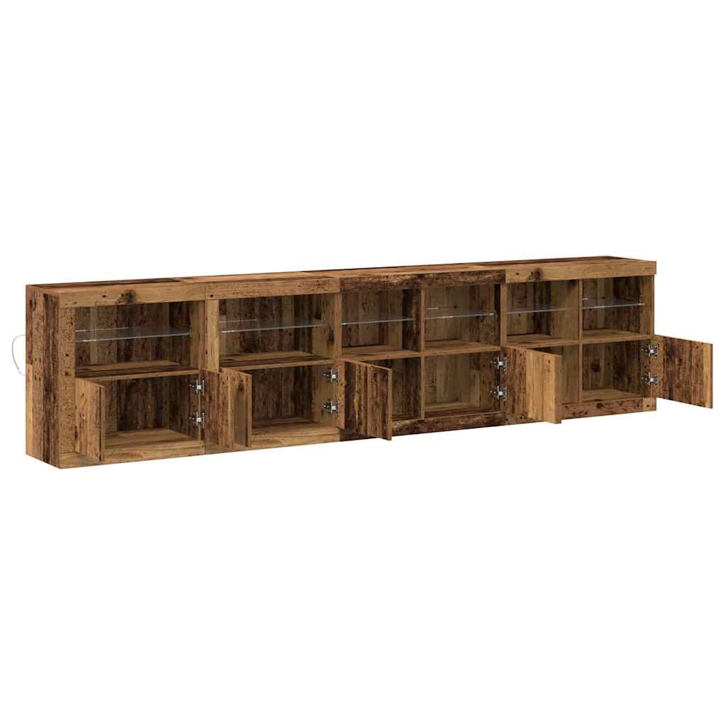 LED sideboard Gammelt tre 283 x 37 x 67 cm Konstruert tre