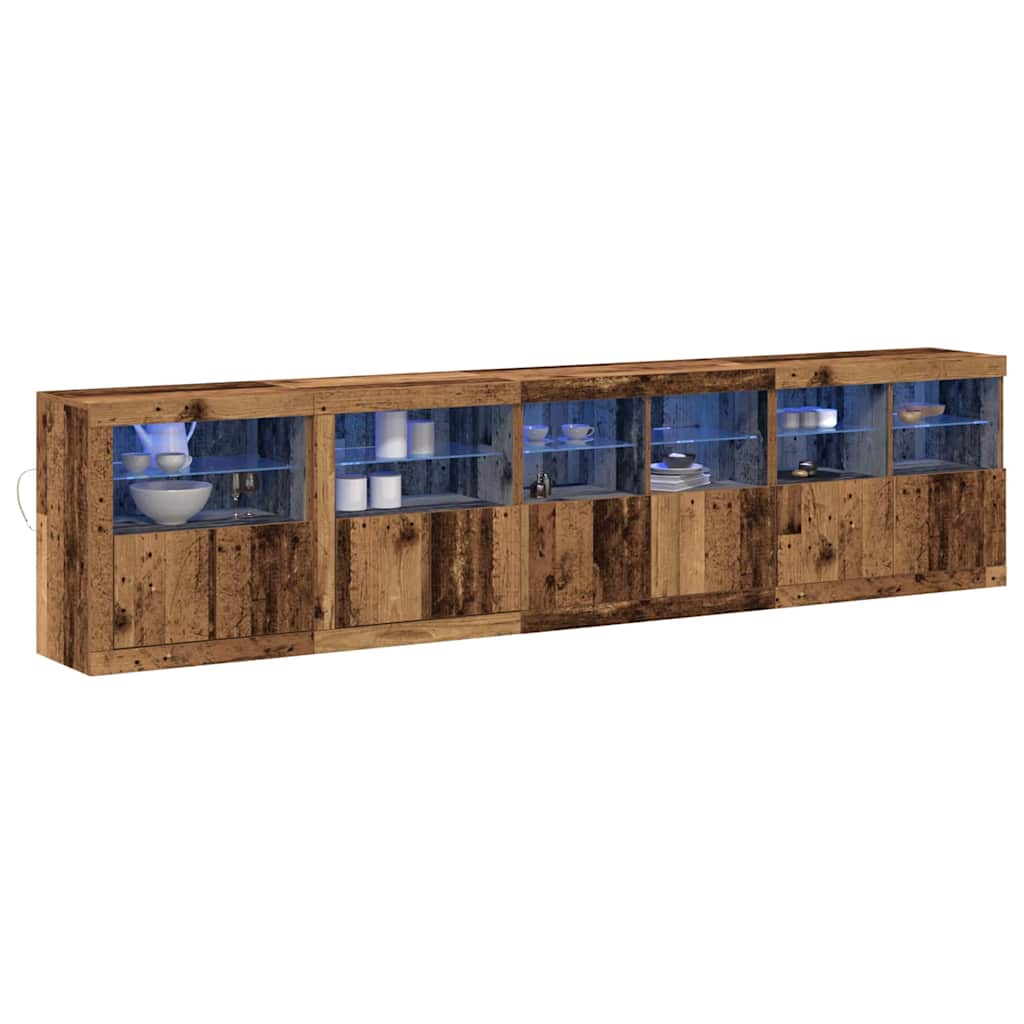 LED sideboard Gammelt tre 283 x 37 x 67 cm Konstruert tre