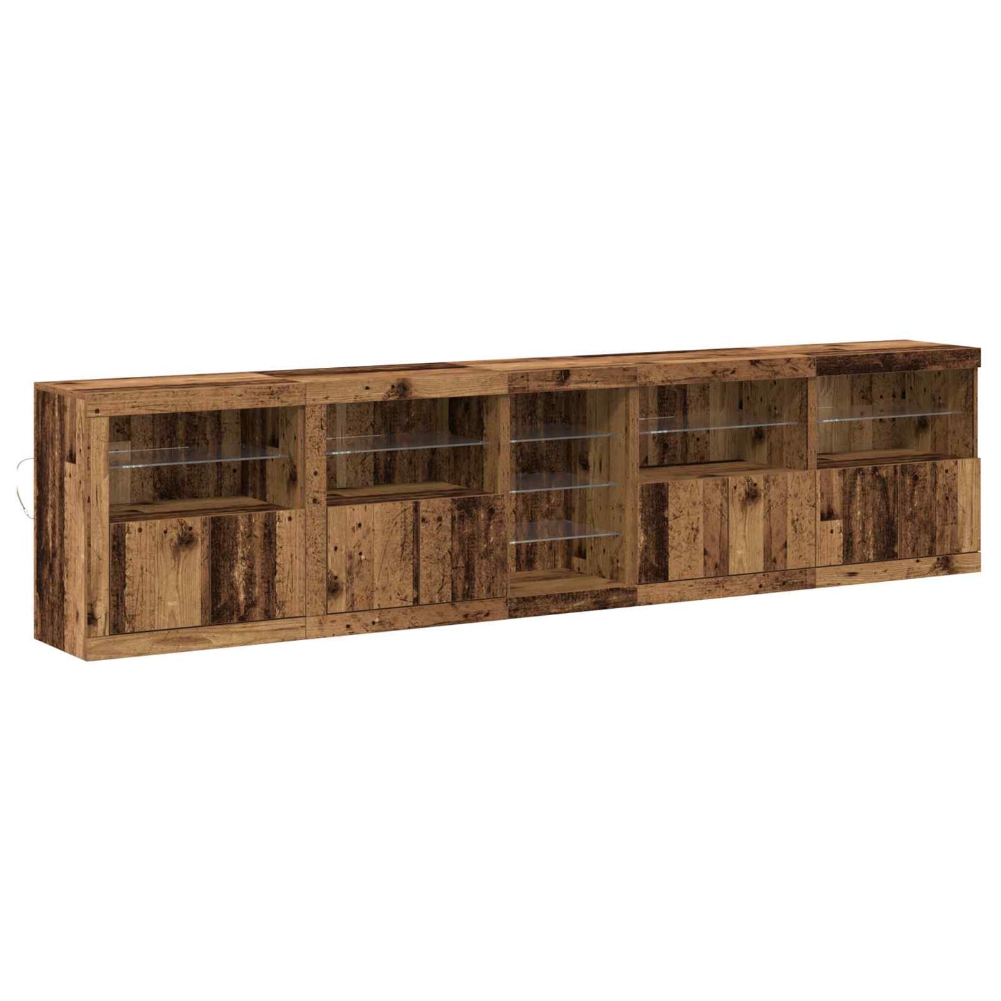 LED sideboard Gammelt tre 283 x 37 x 67 cm Konstruert tre