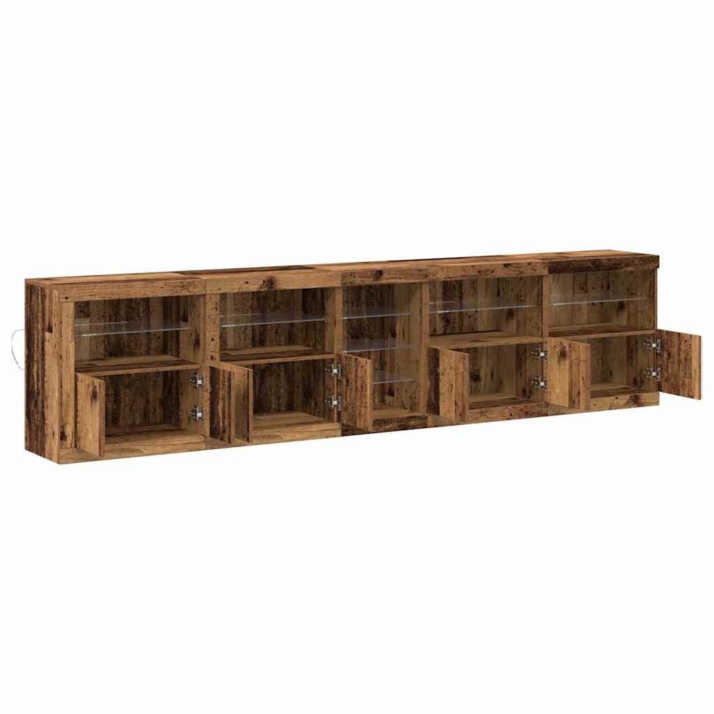 LED sideboard Gammelt tre 283 x 37 x 67 cm Konstruert tre
