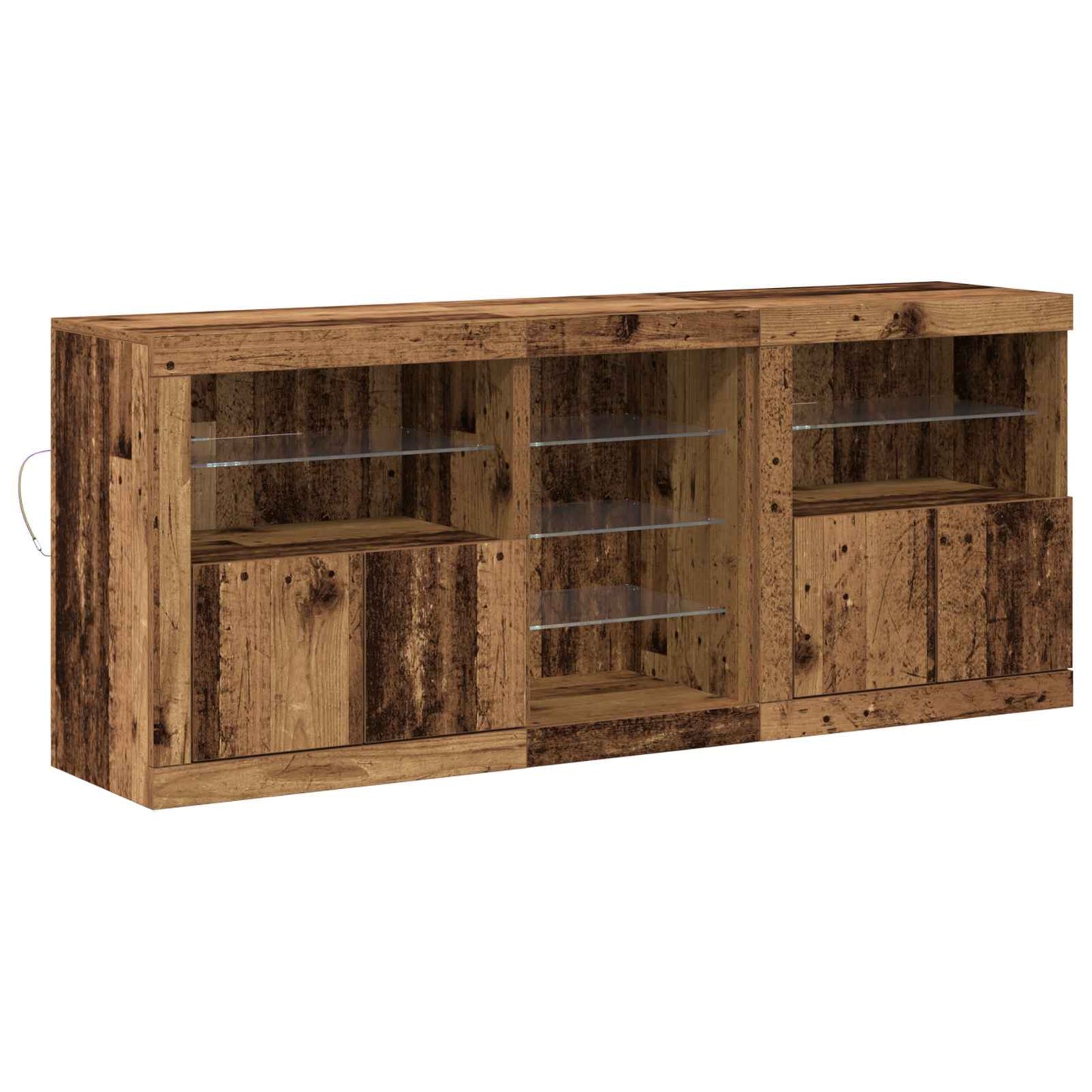 LED sideboard Gammelt tre 162 x 37 x 67 cm Konstruert tre