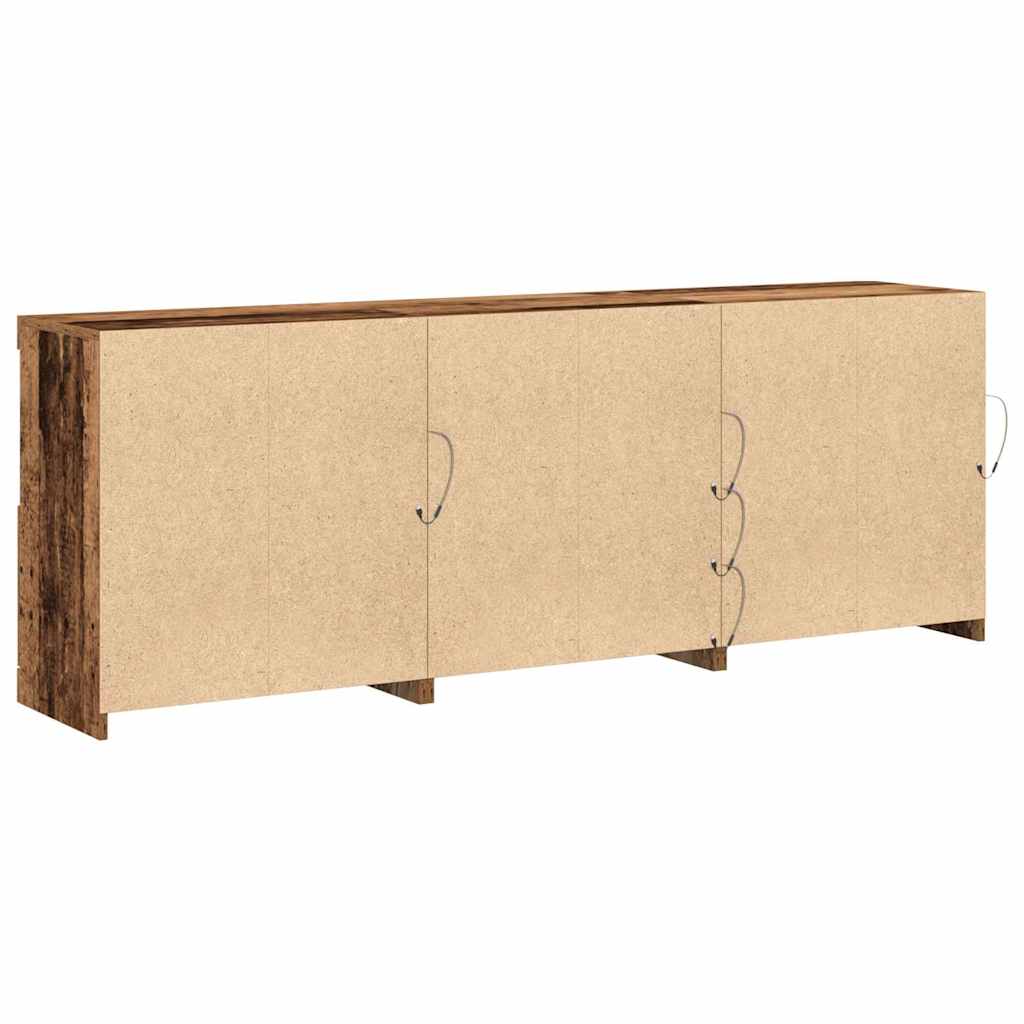 LED sideboard Gammelt tre 181,5 x 37 x 67 cm Konstruert tre