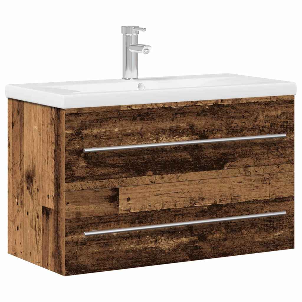 Baderomsvaskeskap med skuff Gamle tre 80 x 38,5 x 48 cm
