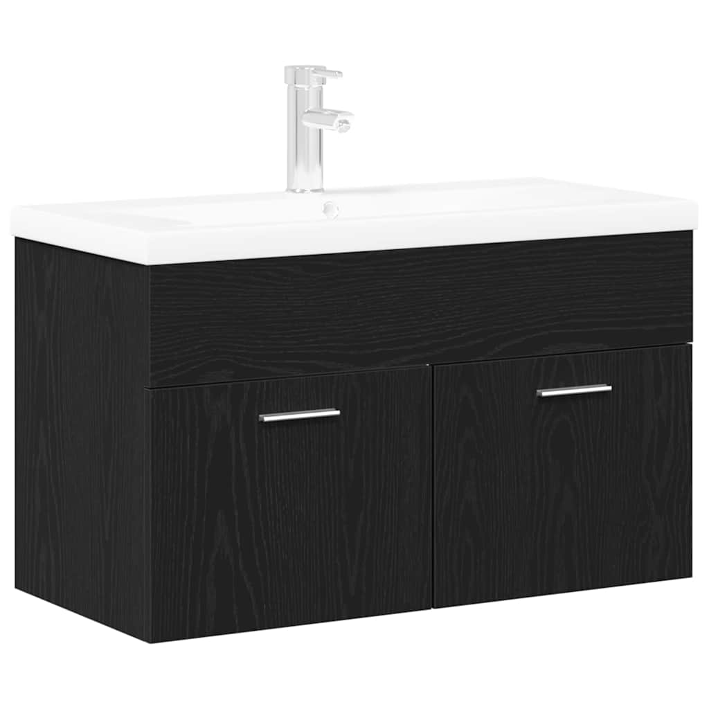 Baderomsskap Svart Eik 90 x 38,5 x 46 cm Konstruert tre