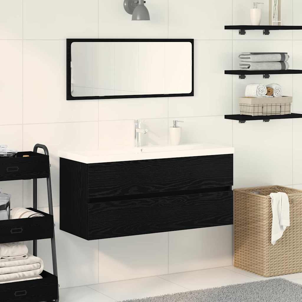 Baderomsvaskeskap for Svart Eik 90 x 39 x 62 cm Konstruert tre
