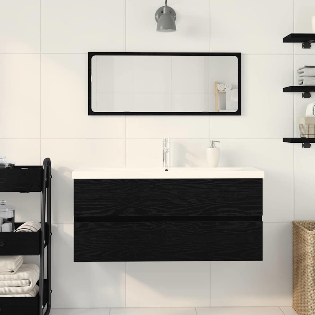Baderomsvaskeskap for Svart Eik 90 x 39 x 62 cm Konstruert tre
