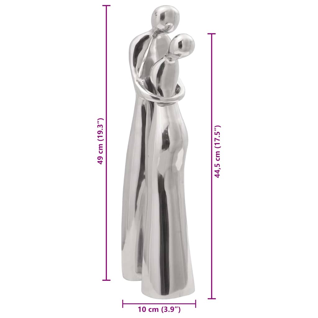 Skulptur sølv 10 x 16 x 49 cm Aluminium