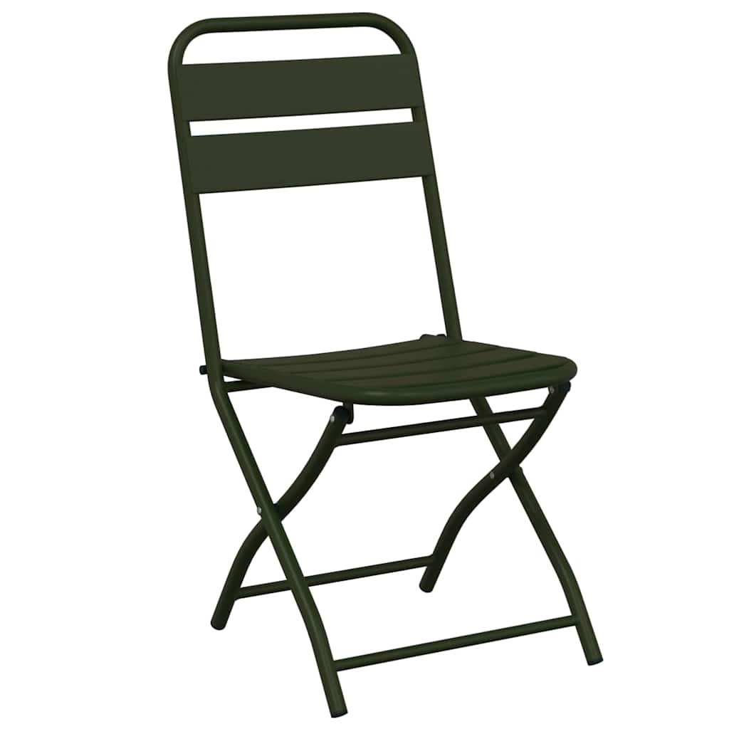 Hage Folding Stol 2 pcs grønn 42 x 52 x 82cm Pulverlakkert stål