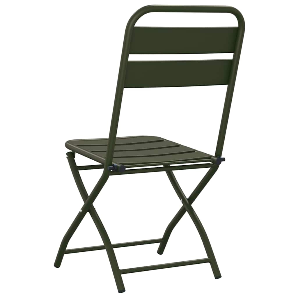Hage Folding Stol 2 pcs grønn 42 x 52 x 82cm Pulverlakkert stål