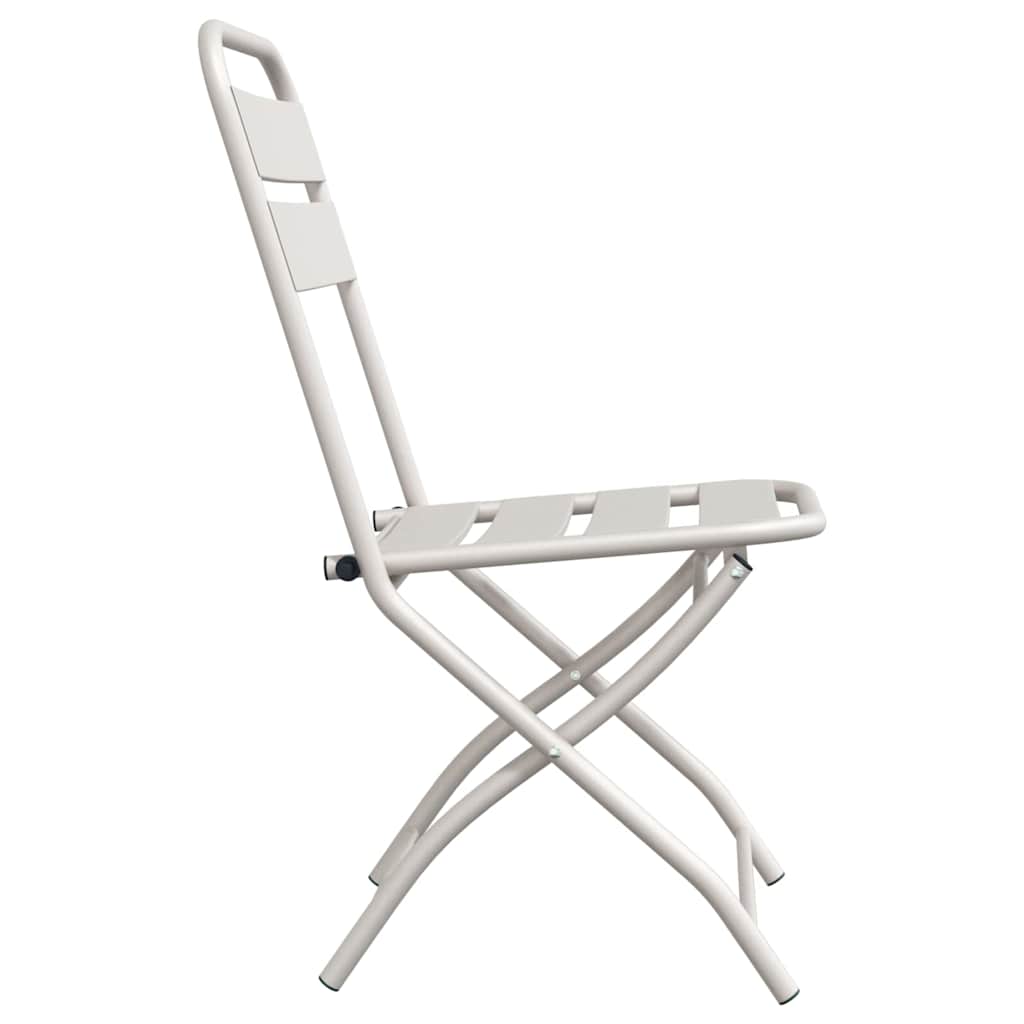 Hage Folding Stol 2 pcs Beige 42 x 52 x 82cm Pulverlakkert stål