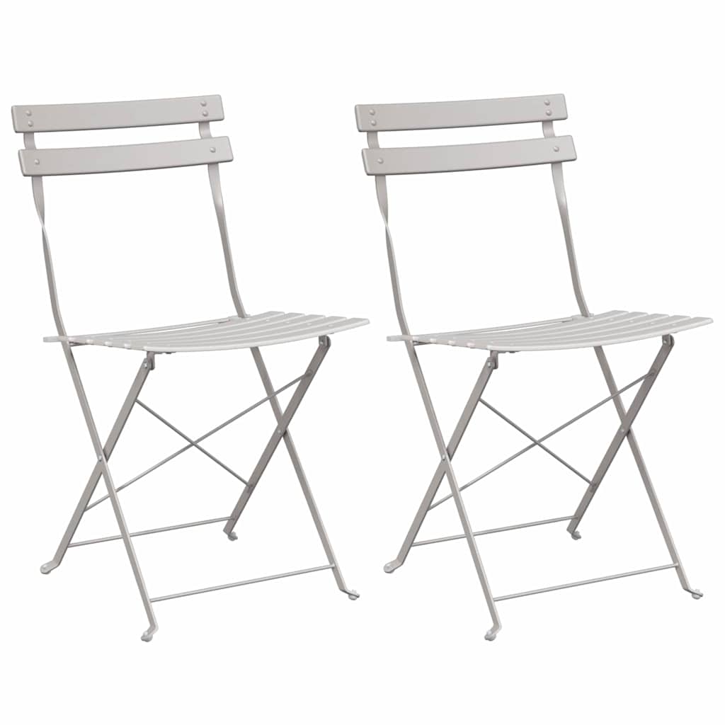 Hage Folding Stol 2 pcs Beige 42 x 46 x 82cm Metall