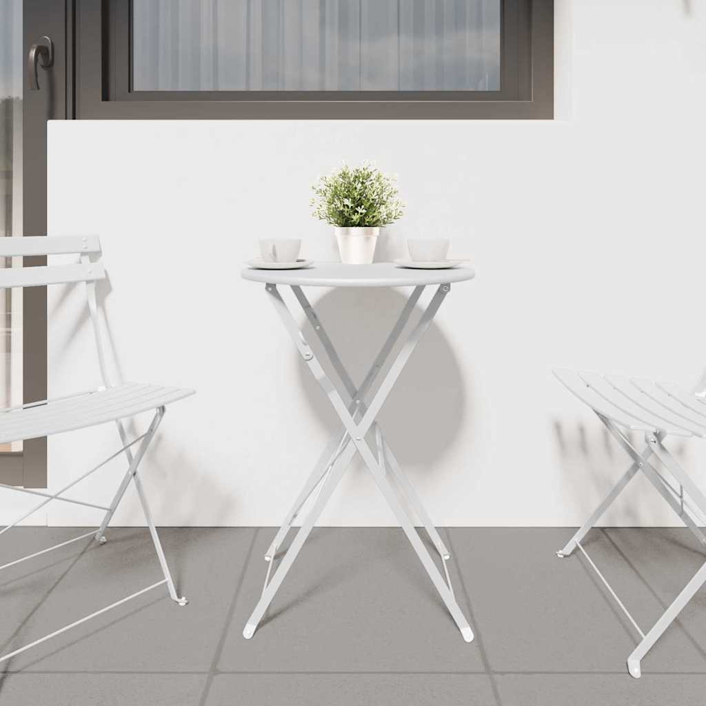 Bistrobord Hvit Ø 50 x 71 cm Pulverlakkert stål