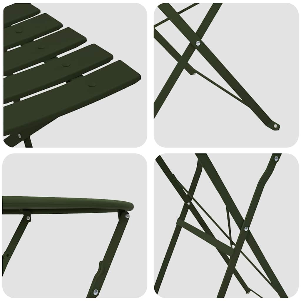 Sammenleggbart Bistrosett 3 pcs Skog Stål