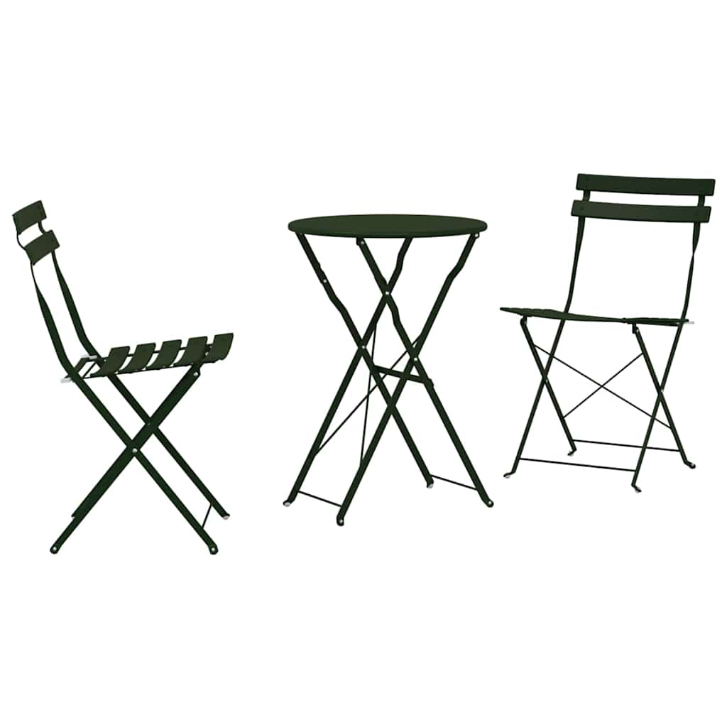 Sammenleggbart Bistrosett 3 pcs Skog Stål